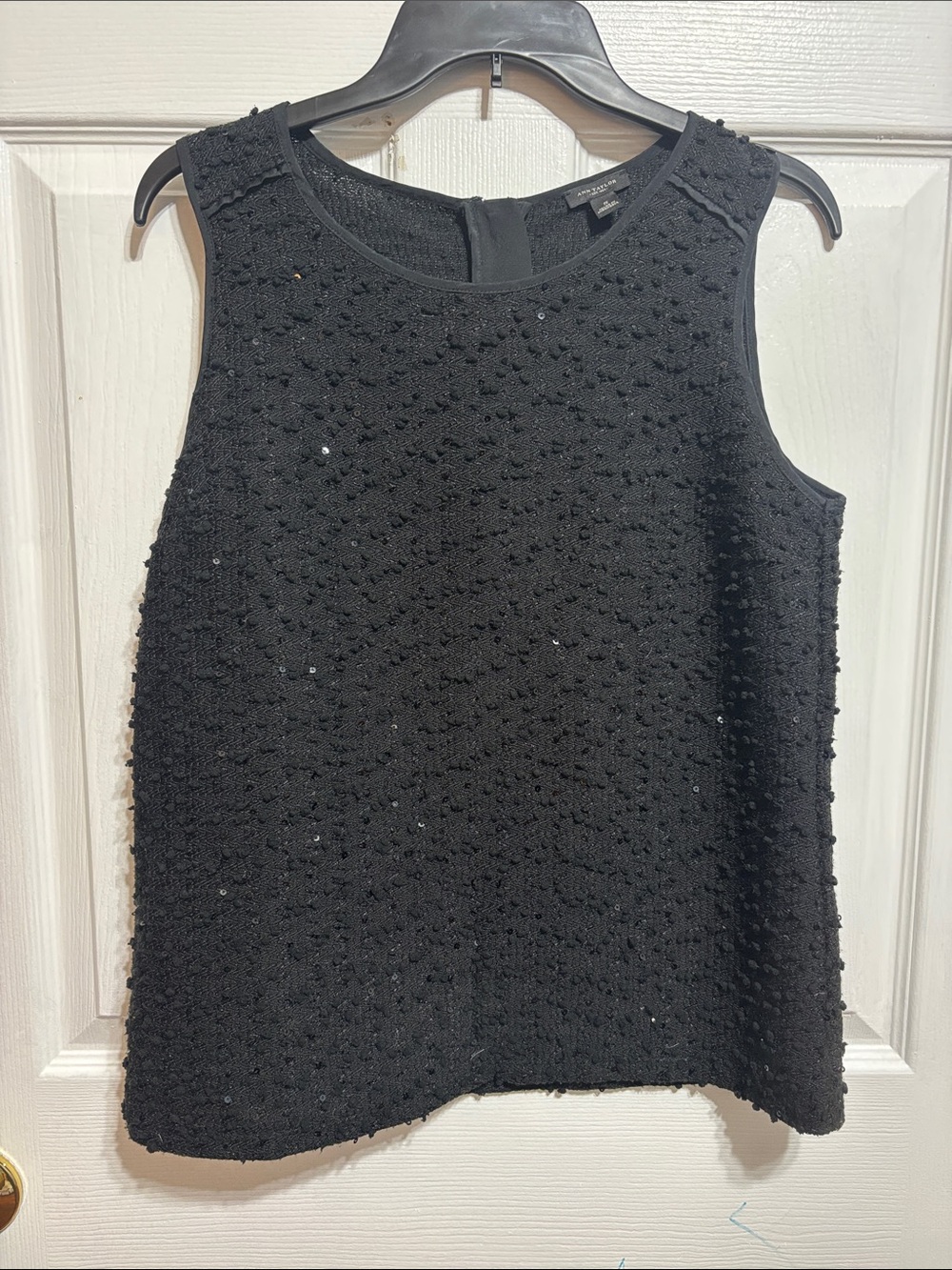 Ann Taylor black sequin top
